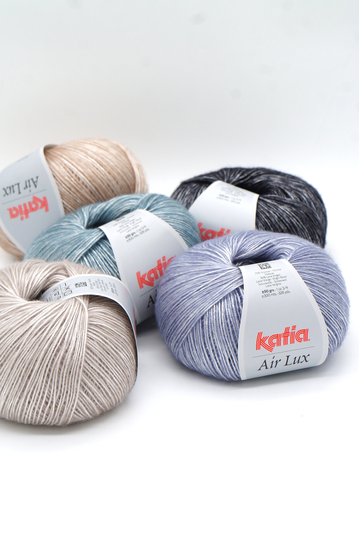 Knitting Yarn Katia Air Lux - A Blend Of Merino Wool & Viscose Silky Soft, Glamorous Sheen, Fuzzy Halo Crochet 50 G 300