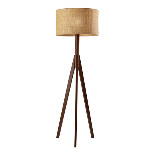 Walnut Rubberwood Tripod Gallagher Floor Lamp by World Market