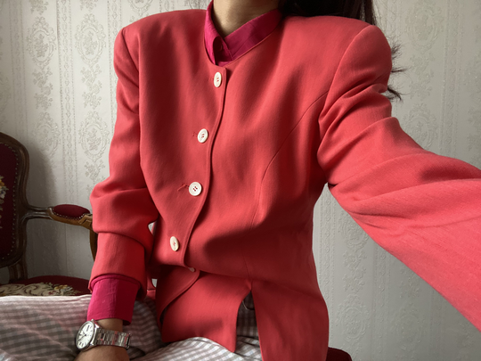 Vintage Coral Wool Blend Blazer/ Jacket/ M