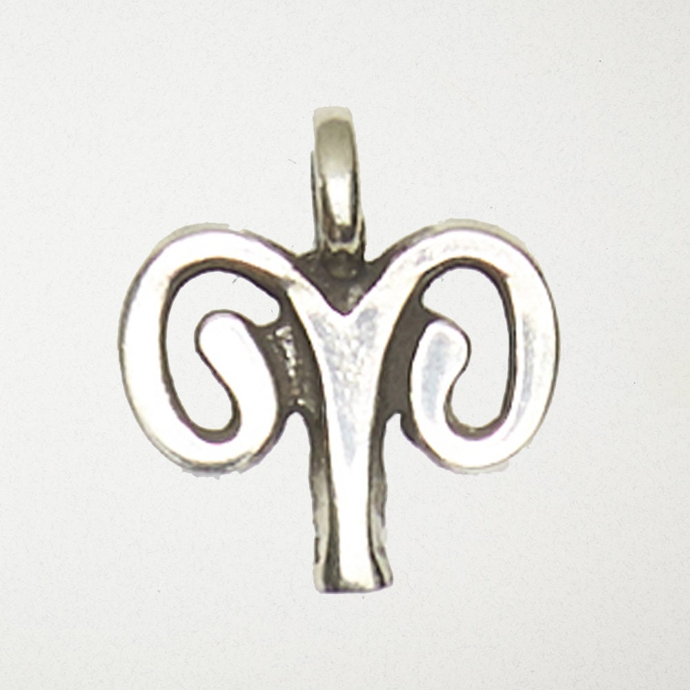 Ares Ram's Head Symbol Pewter Astrological Zodiac God Of War Ancient Greek Silver Pendant Jewelry