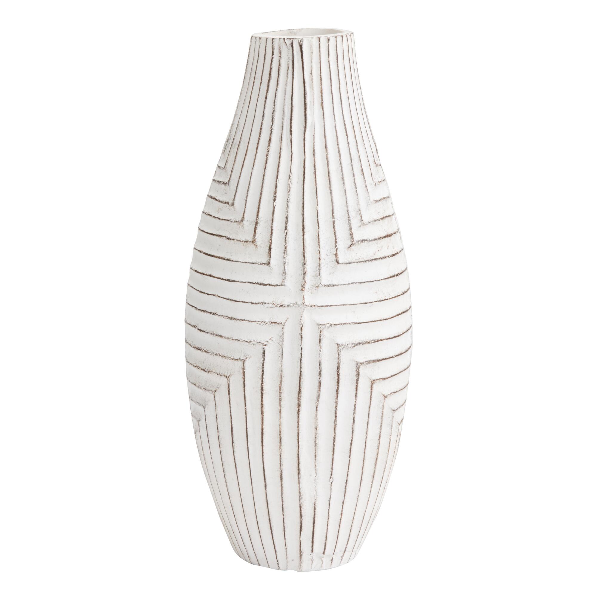 Large White Textured Ecomix Vase - Paper by World Market