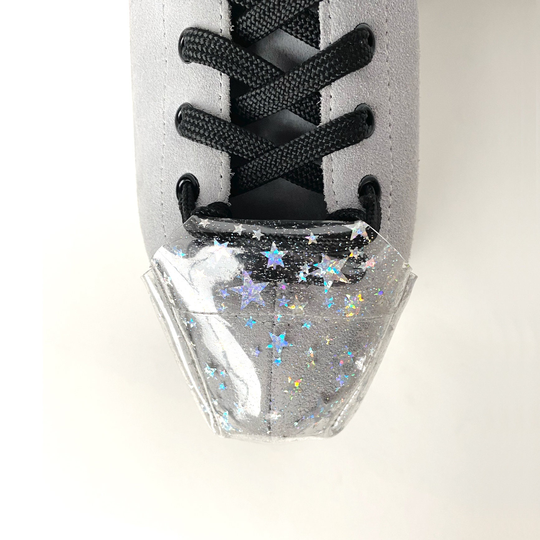 Roller Skate Toe Cap Sewn Guards | Clear Holographic Star Cosmic Celestial Vegan Rollerskating Espilane Quad Gear One Pair