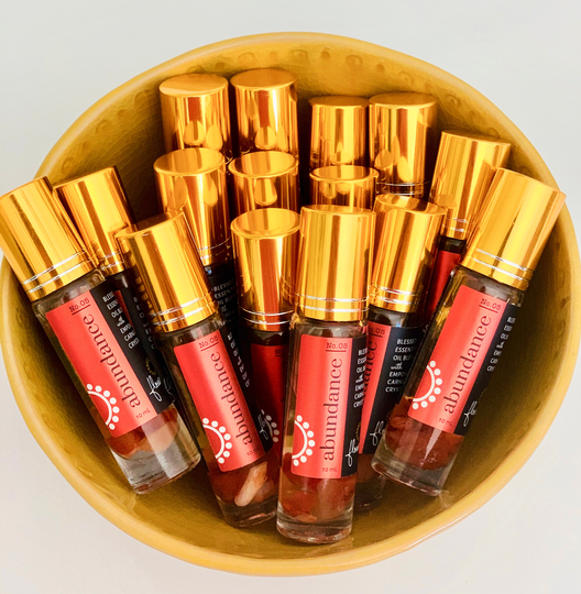 Abundance Essential Oil Roller Blend With Carnelian Crystals/Prosperity Essential Oil Blend/ Fragrance Oil/Aromatherapy /Manifest Gift