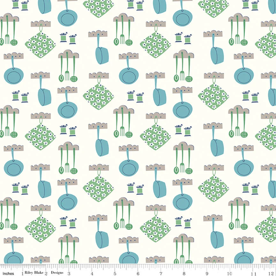 Dinner - Cook Book Fabric Collection By Lori Holt For Riley Blake Designs C11759 Cottage 1/2 Yard