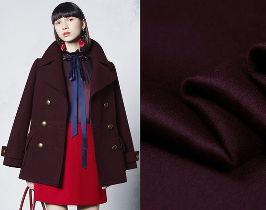 Double Faced Wool Blend Cashmere Fabric/Martha Purple/59"/150cm/Wool Trench Coat Fabric/Winter Hooded Fabric For Women/By The Yard