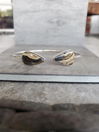 Flexible Sterling Silver Schallan Blend Cuff Bracelet