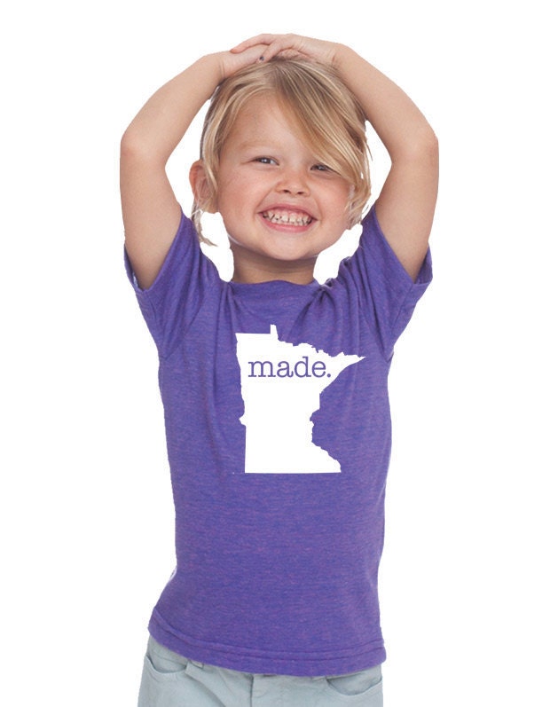 Minnesota "Roots' Or "Made' Tri Blend Toddler, Kids, Youth Track T-Shirt - Sizes 2T, 4T, 6, 8, 10, 12