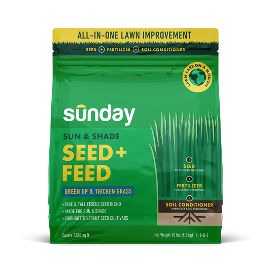 Sunday Sun and Shade Seed + Feed 10 lbs. Natural Mixture/Blend Grass Seed | FF2024