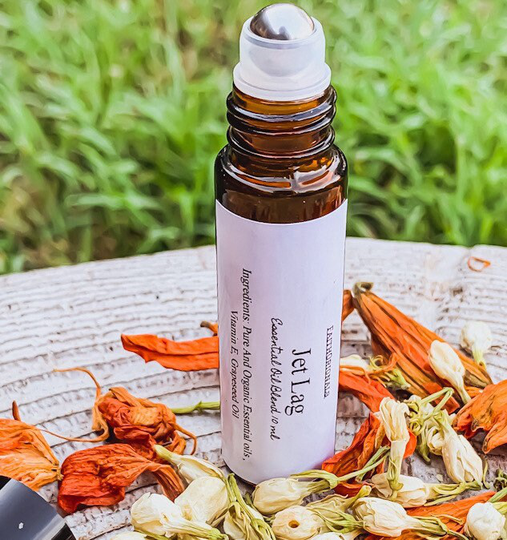 Jet Lag Essential Oil Roll On Rollerbottle Blend 10Ml, Traveling, Oils, Self Care, Personal Gift
