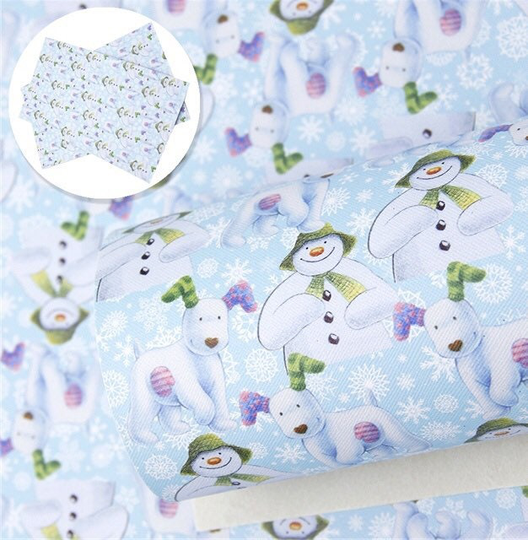 Snowman Faux Leather. Craft Vinyl. Printed