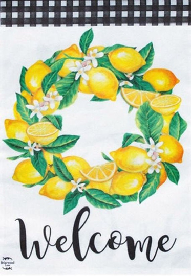 Lemon Wreath Garden Flag
