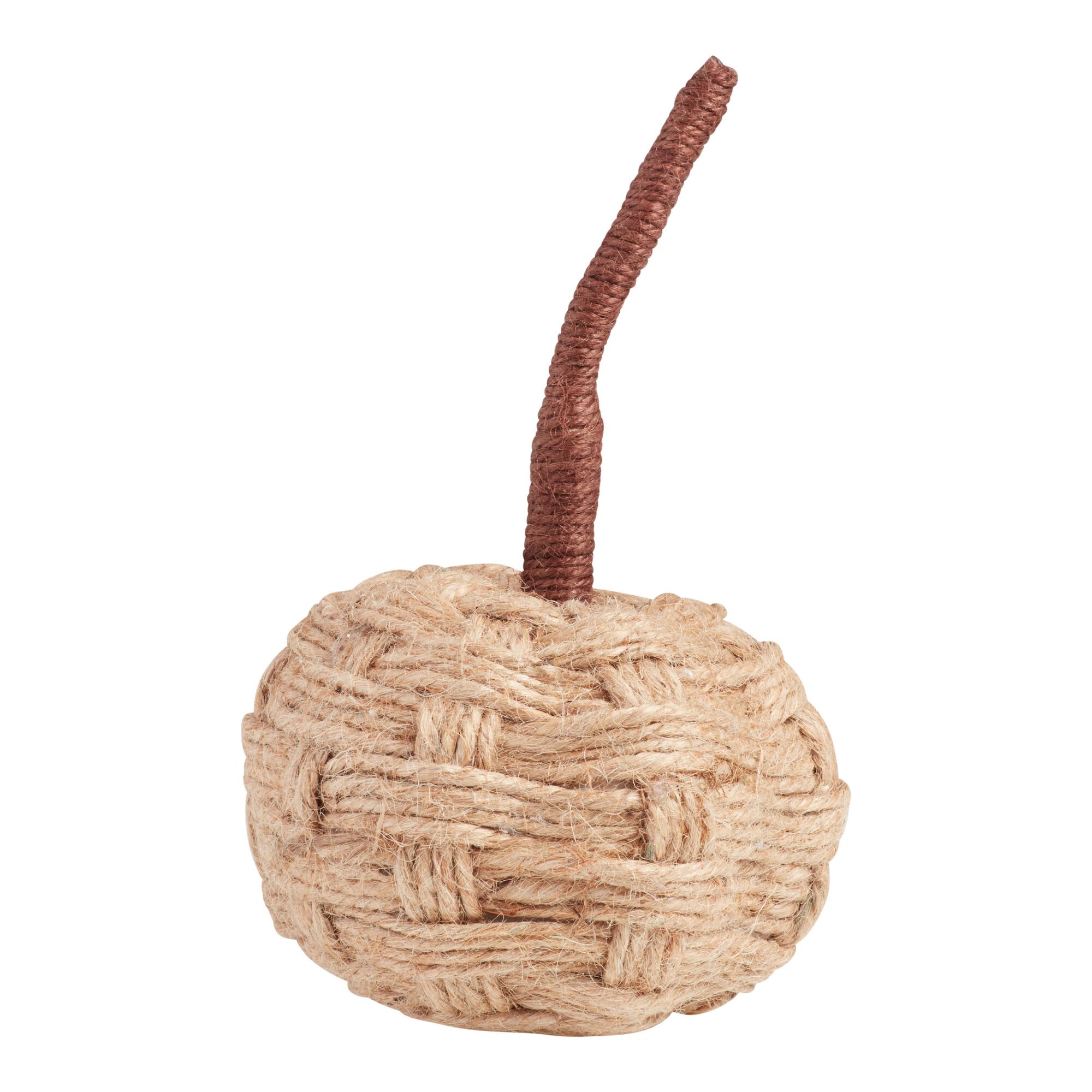 Small Natural Jute Wrapped Pumpkin Decor - Natural Fiber by World Market
