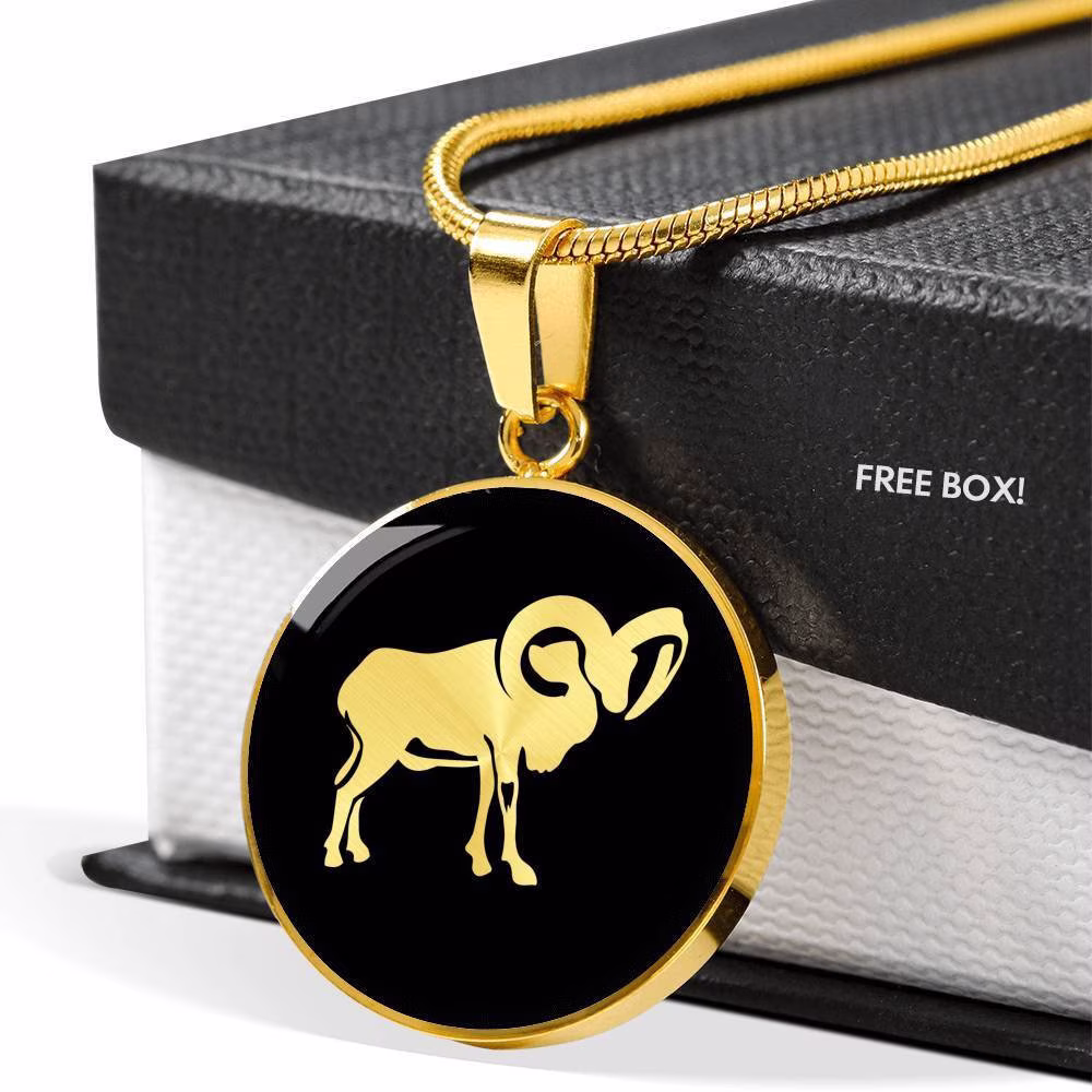 Ram Necklace, Gift, Pendant, Jewelry, Charm