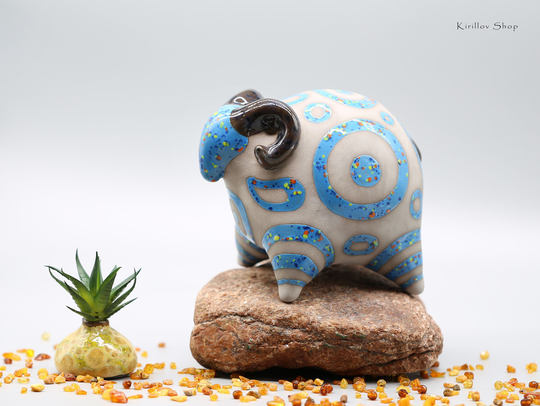Ceramic Sculpture Ram, Modern To Decorate Your Home Or For A Gift, Handmade Art, Made To Order