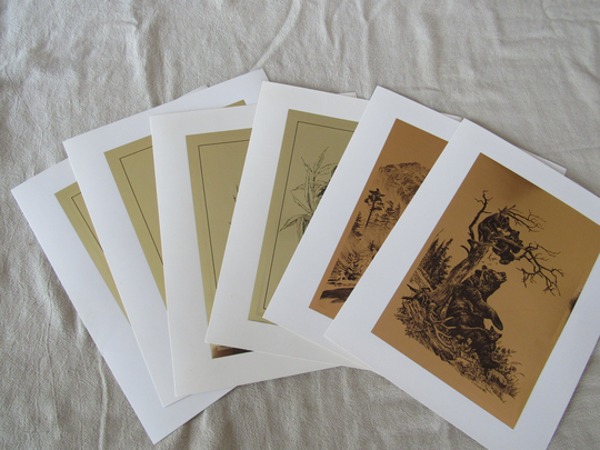 Lot Of 6 Metallic Paper Wildlife Prints Bill O'neill P. Bang 1970S Free Shipping