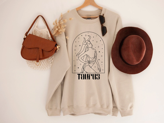 Taurus Sweatshirt, Boho Horoscope, Zodiac Astrology Womens Sweater, Signs Shirt, Celestial Bohemian Constellations Gift