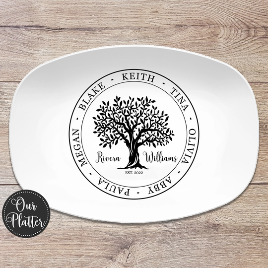 Blended Family Tree Custom Personalized Platter | Platter, Second Wedding Gift
