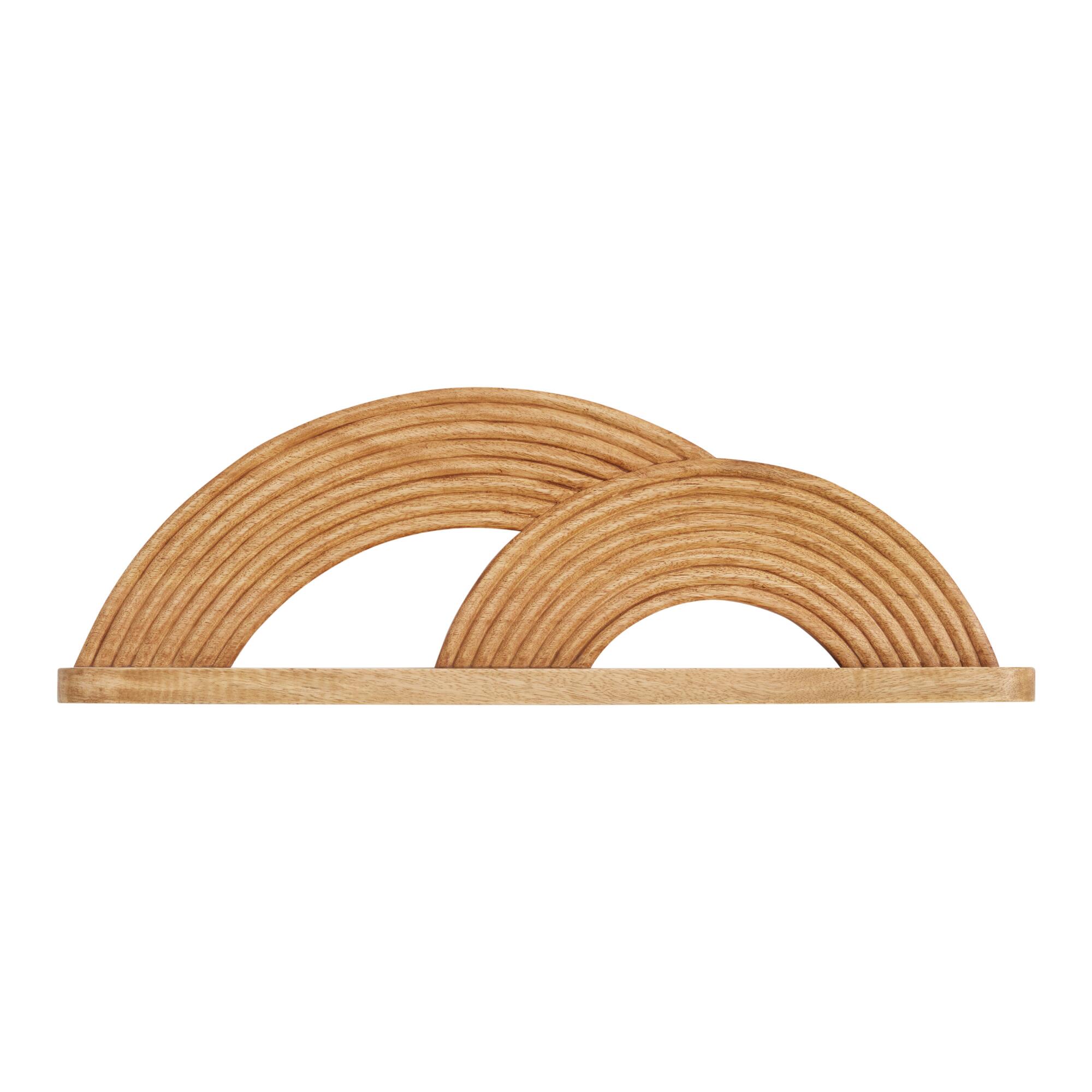 Mango Wood Double Arch Wall Ledge: Brown by World Market