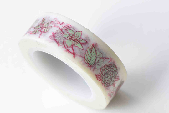 Beautiful Leaf Flower Masking Washi Tape 15mm X 10M Roll No.12909