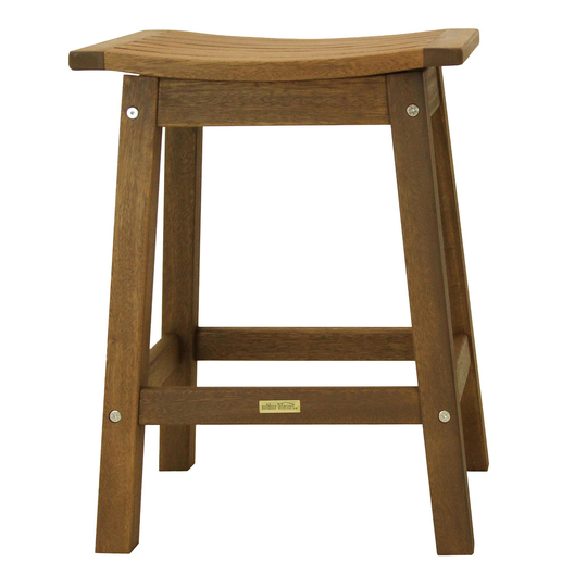 Eucalyptus Wood Aria Outdoor Patio Counter Stools Set Of 2: Brown by World Market