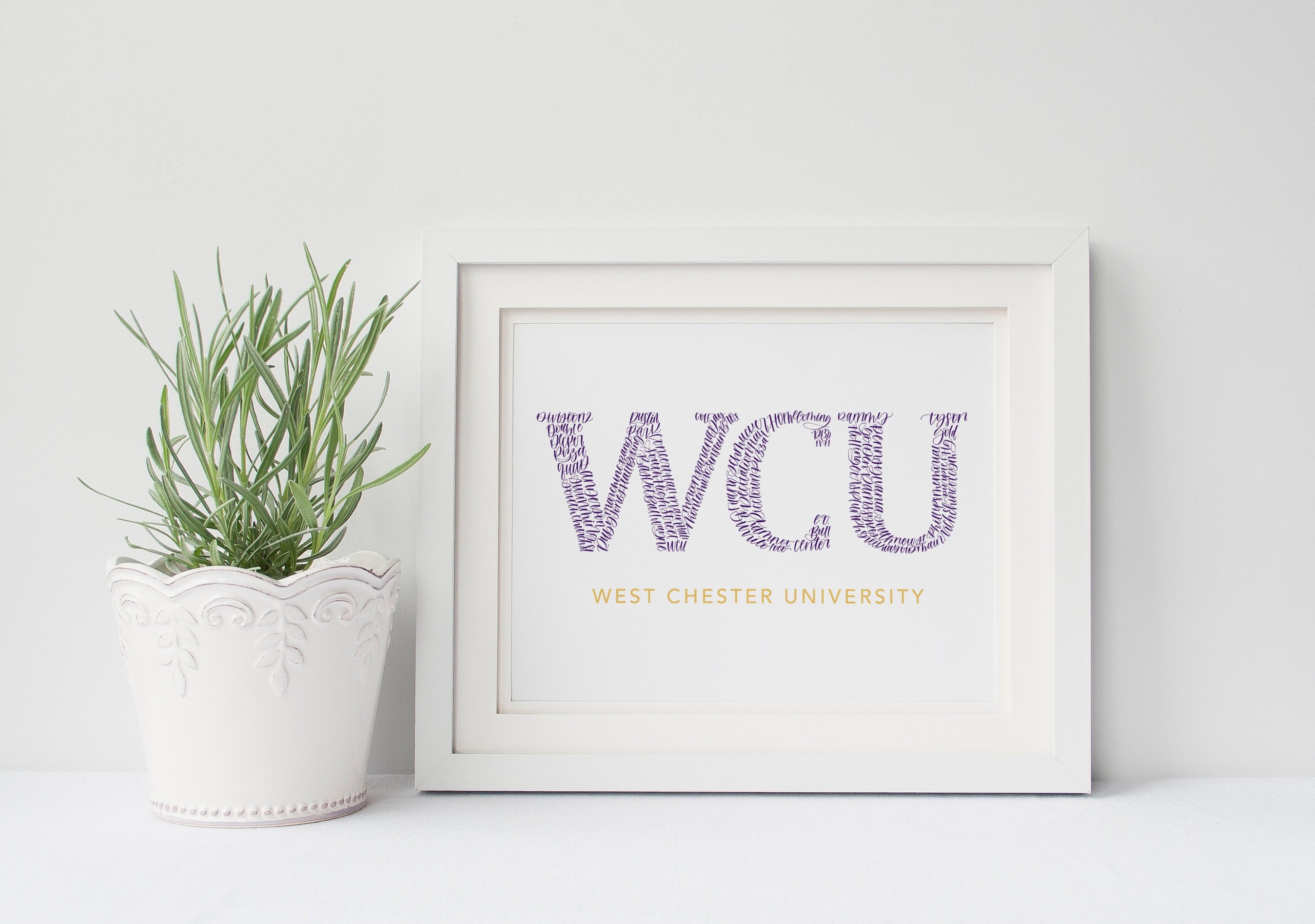 West Chester University Handwritten Calligraphy Print
