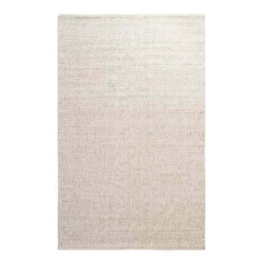 Ivory Tonal Sweater Wool Emilie Area Rug: White - 3' x 5'/5' x 8'/8' x 10' by World Market