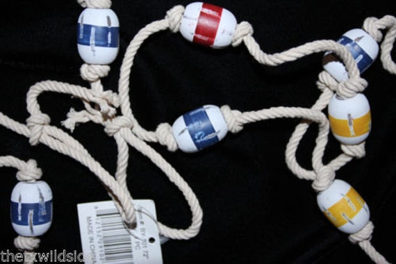 1 Pc, Wood Buoy Garland, Nautical Wreath Project, Holiday Crafts, Christmas Trim, Nautical Trim
