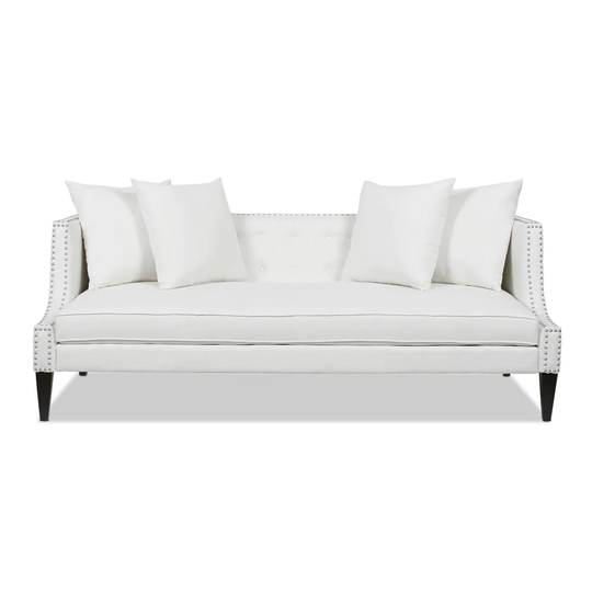 Jennifer Taylor Home Caroline Glam Antique White Yarn Dyed Polyester/Blend Sofa | 63013-3-879