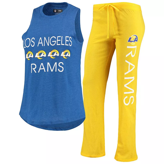Women's Concepts Sport Gold/Royal Los Angeles Rams Muscle Tank Top & Pants Sleep Set, Size: Small, LAR Gold