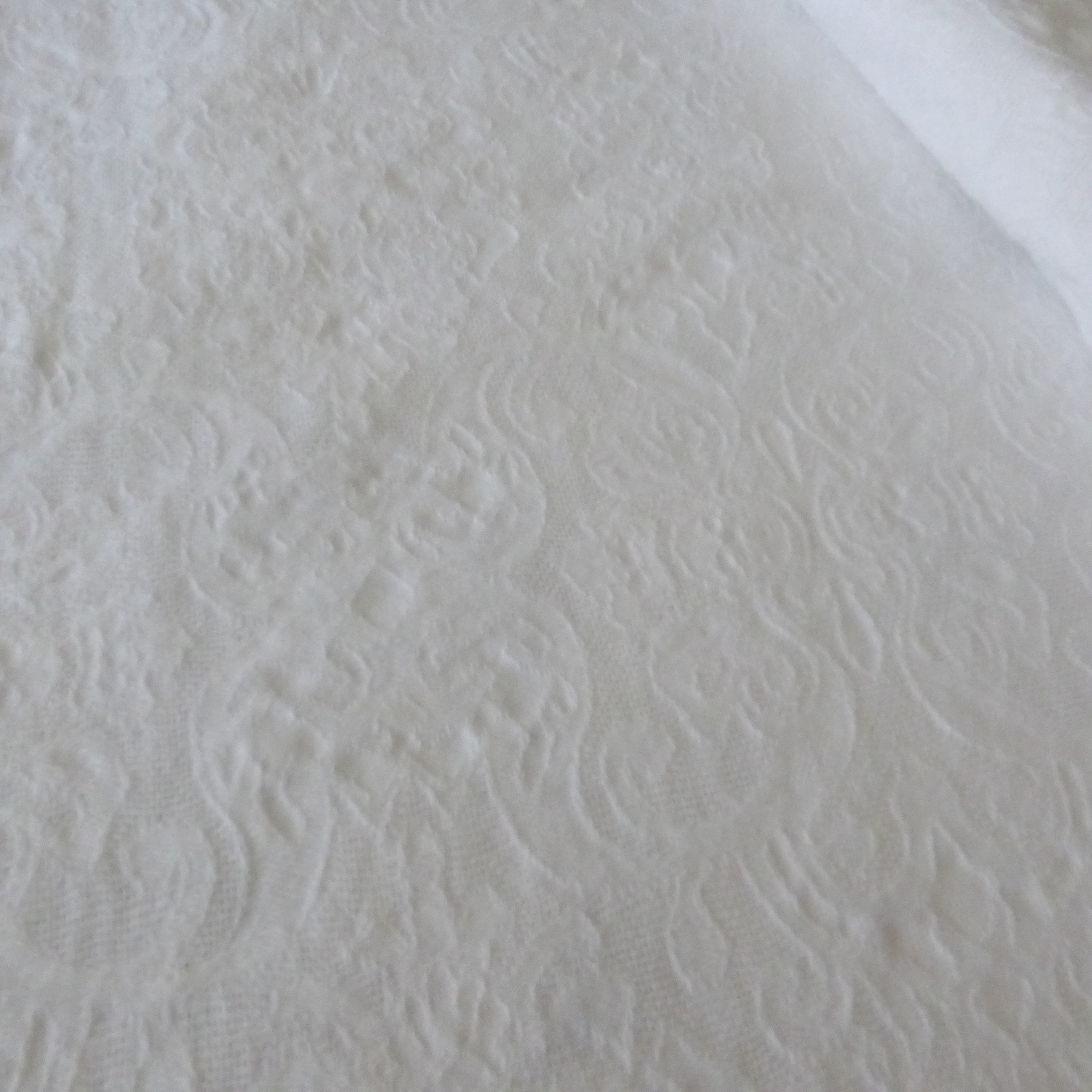 Vintage White Cotton Blend? Embossed Design Tablecloth 94L X 54W"