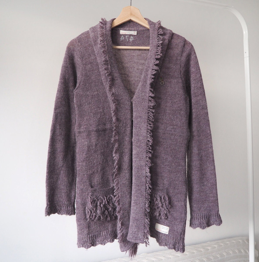 Odd Molly 474 Alpaca Wool Blend Cardigan Sweater Scandinavian Fringe Knitwear Boho Hippie Natural Winter S