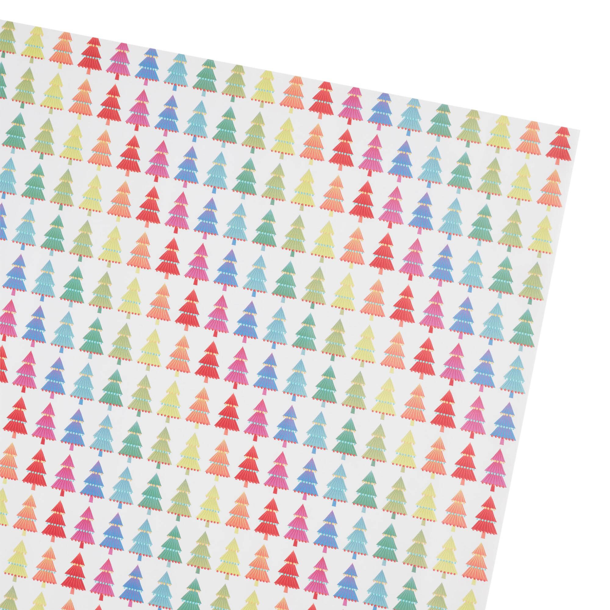 Rainbow Christmas Tree Holiday Wrapping Paper Roll: Multi by World Market