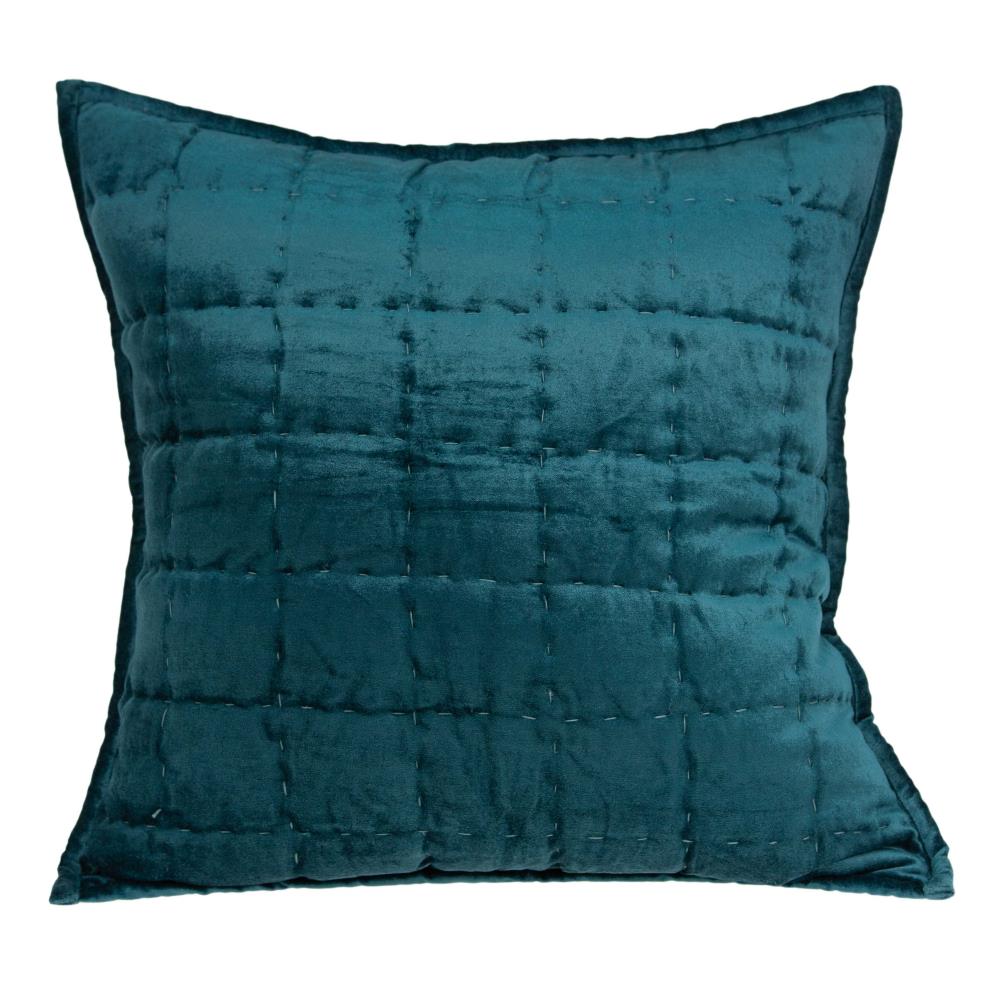 HomeRoots Jordan Teal Standard Cotton Viscose Blend Pillow Case in Off-White | 334259