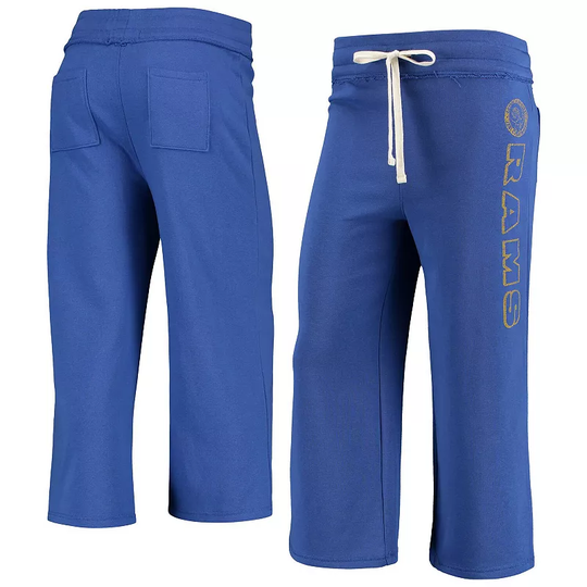 Women's Junk Food Royal Los Angeles Rams Cropped Pants, Size: 2XL, Blue