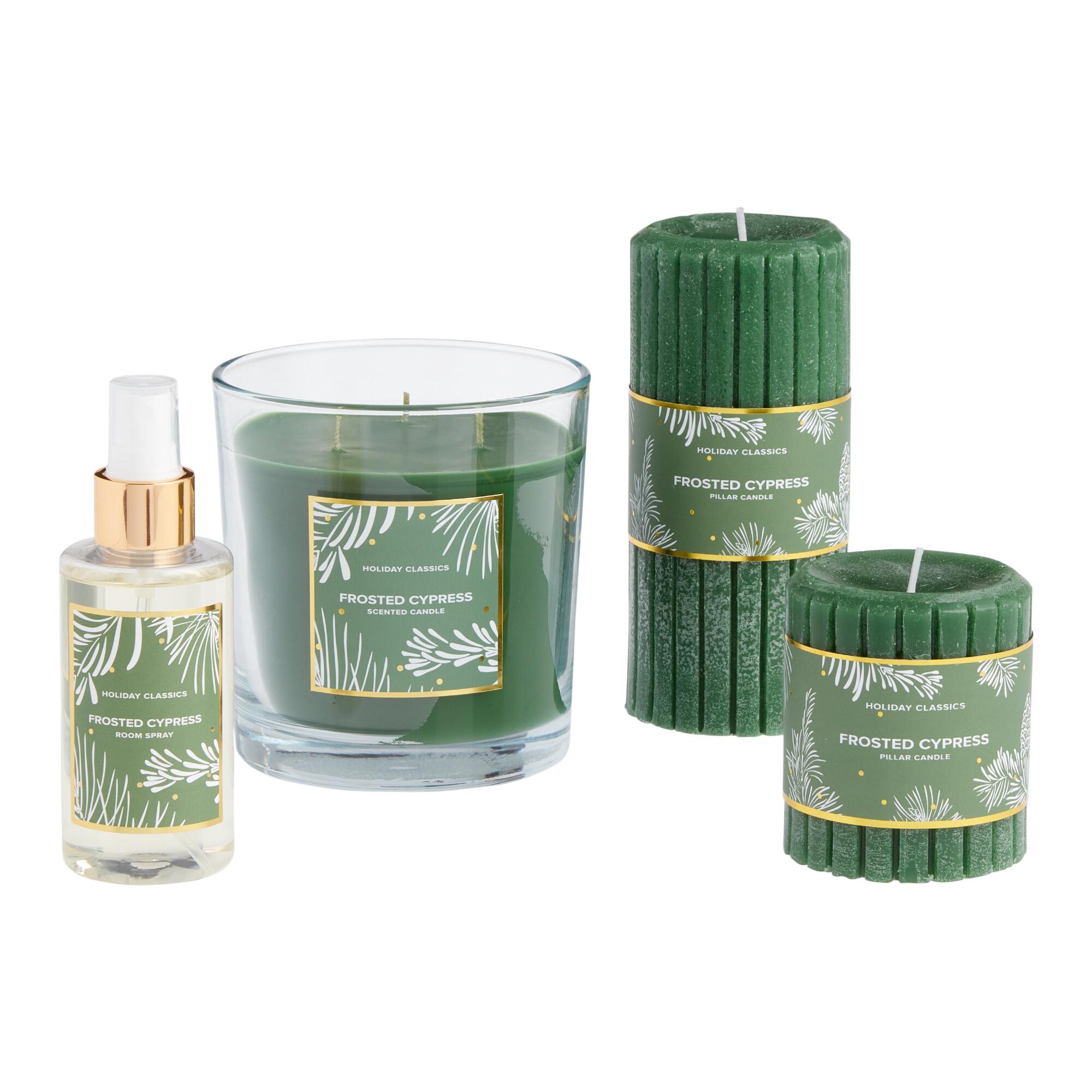 Green Frosted Cypress Candle Collection by World Market