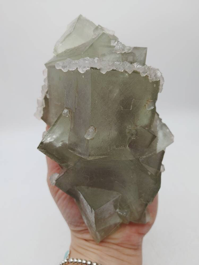Very Special New Arrivals From Fujian, China. 7" Sugar Coated Flouorite Over Quartz Matrix. Limited Availability