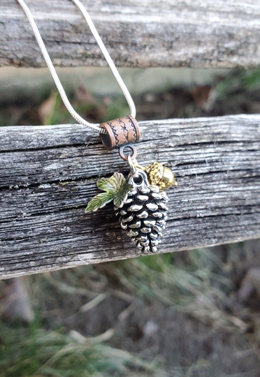 Pinecone & Acorn Necklace. Gift For Mom, Bridesmaids, Kids, Birthday, Christmas, Anniversary