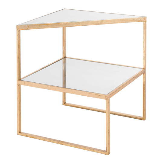 Gold Mirror Top 2 Tier St. Charles Accent Table by World Market