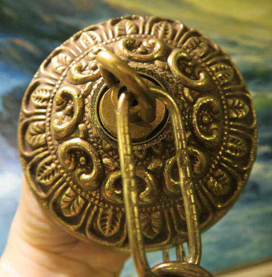 Rococo Bronze Cast Brass Ceiling Canopy Part French Set Chain Mounting Hardware