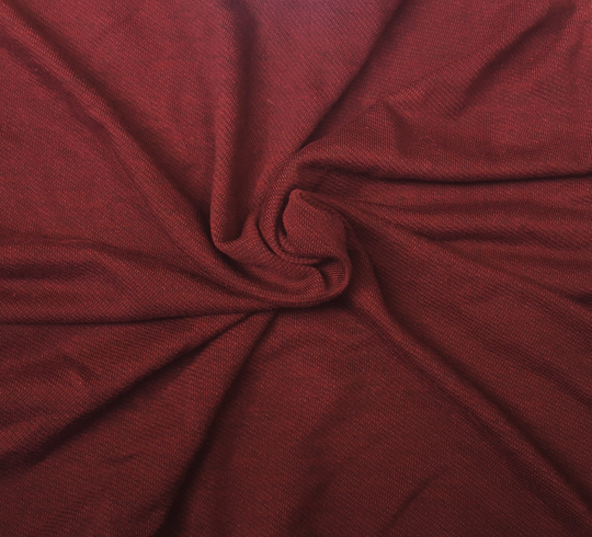 Rayon Cotton Blend French Terry Knit Fabric By The Yard Two Tone Burgundy Black Yarn Dye 68"W