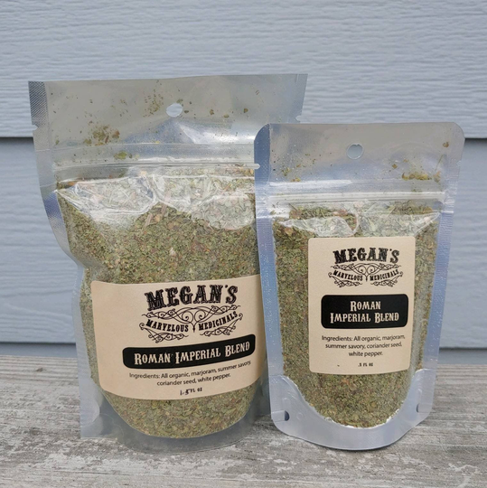 Roman Imperial Blend, Medieval Mix, Culinary Herbs, Marjoram, Summer Savory, Coriander Seed, White Pepper, Organic Blend, Fair Trade Skyrim