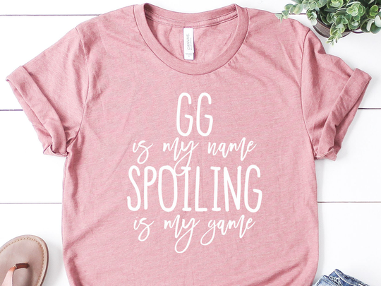 Funny Gg Shirt, Custom Grandma Gift, Spoiling Is My Game, Gift For Mom, Pregnancy Announcement, Life, Gifts