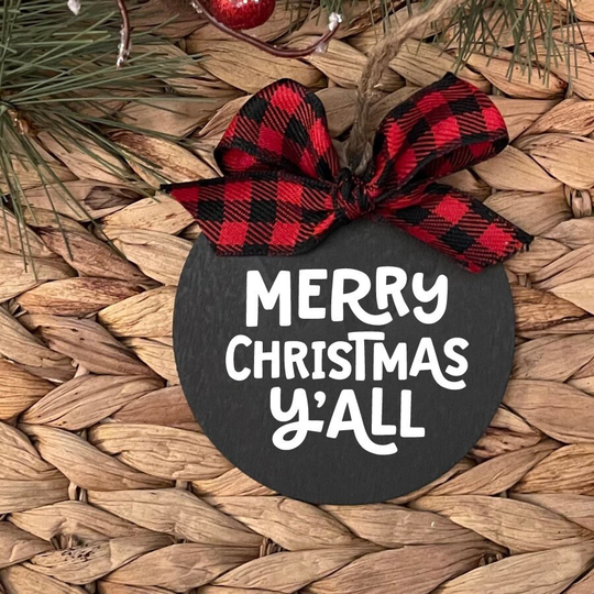 Merry Christmas Y'all Ornament, 2022 Gift, Southern Ornament