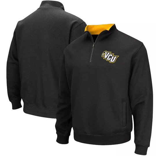 Men's Colosseum Black VCU Rams Tortugas Logo Quarter-Zip Jacket, Size: Large, NC2 Black
