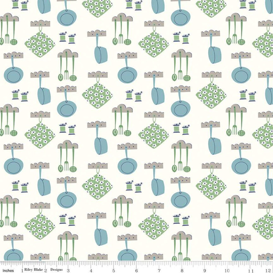 Cook Book Dinner Cottage By Lori Holt For Riley Blake Designs - End Of Bolt