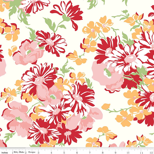 Table Cloth Wide Back | 108" Fabric From Cook Book Home Decor By Lori Holt For Riley Blake Designs - Wb11776 Daisy 1/2 Yard
