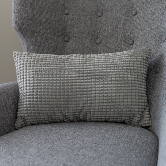 Rectangular Cable-knit Polyester Blend soft feeling Pillow Covers 12''x20'' (Without Inserts) - grey