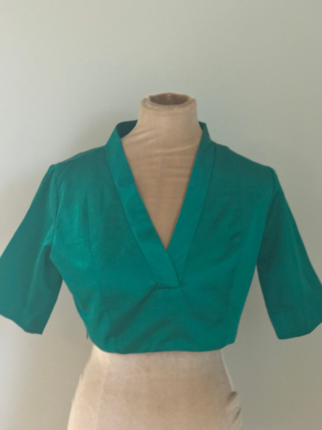 Rama Green Soft Mulberry Silk Blouse