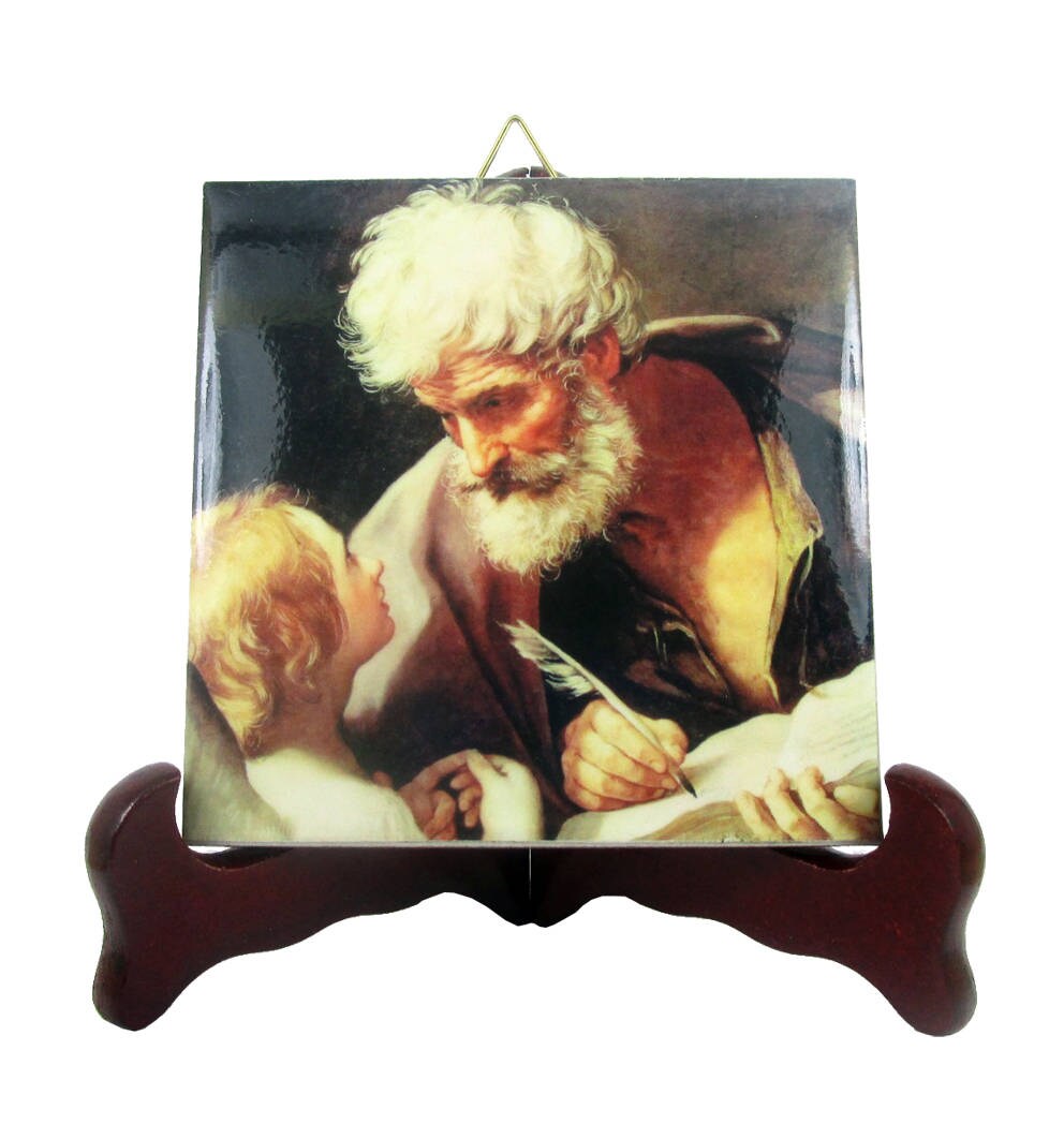 st Matthew The Evangelist - Saint Icon On Tile Catholic Saints Apostle