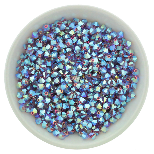 Preciosa Bicones Amethyst Ab2x 3mm, 4mm, 6mm Crystal